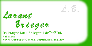 lorant brieger business card